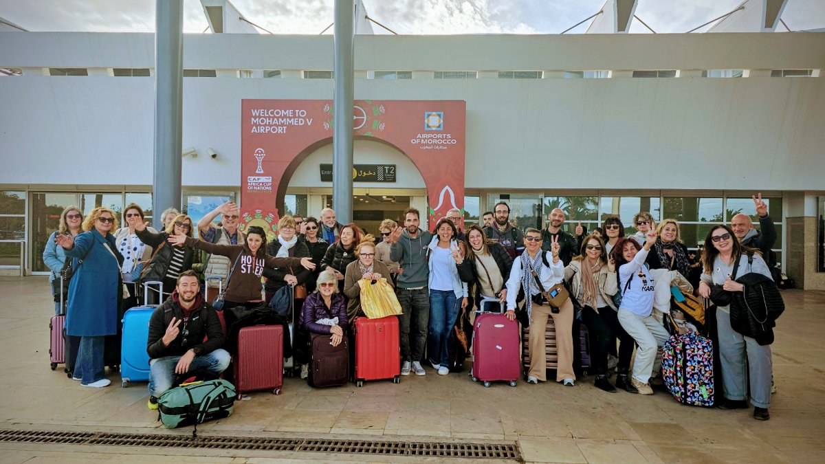 Gruppo Meeters in aeroporto